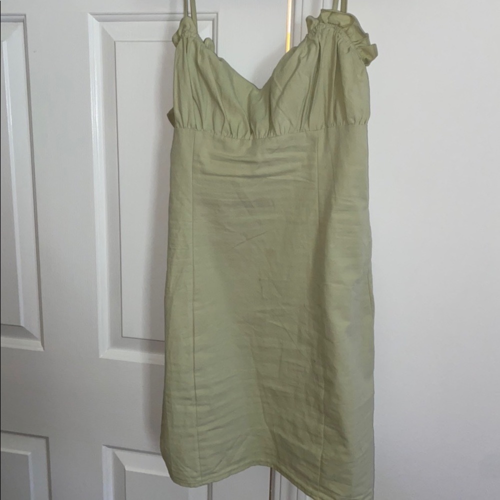 Green mini summer dress -lizard thicket